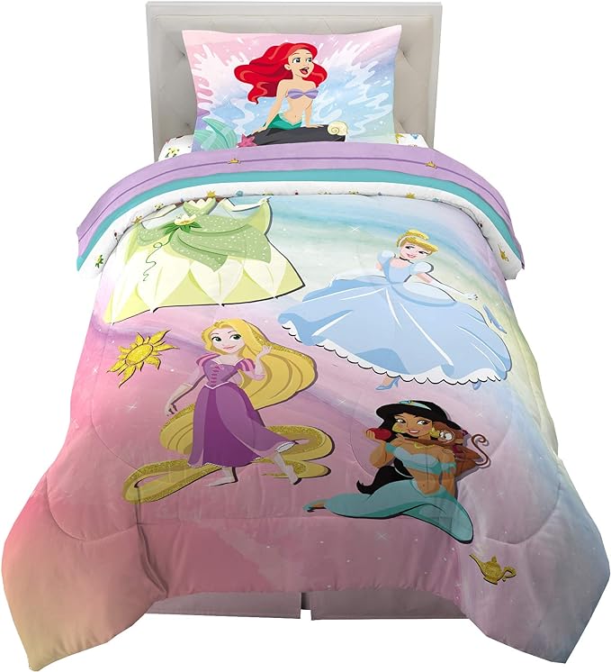 Disney Princess Ariel Kids Bedding Super Soft Comforter And Sheet Set, 4 Piece Twin Size, "Official" Disney Product By Franco - LeafyLoom