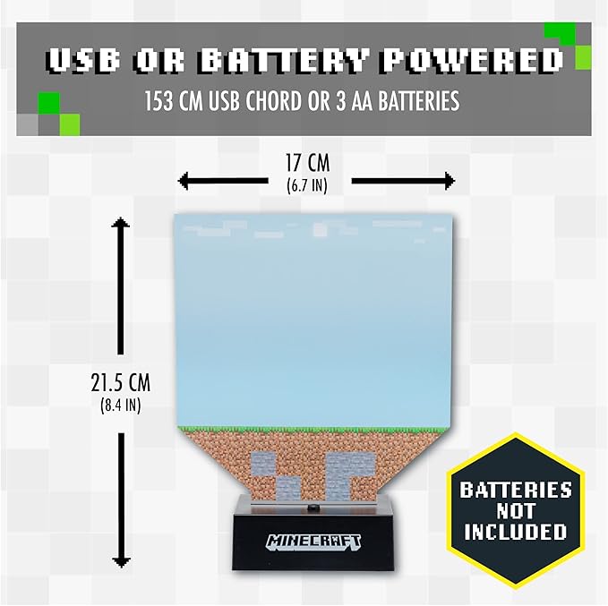 Paladone Minecraft Build a Level Light, Customizable Desk Lamp with Over 140, Stickers - LeafyLoom
