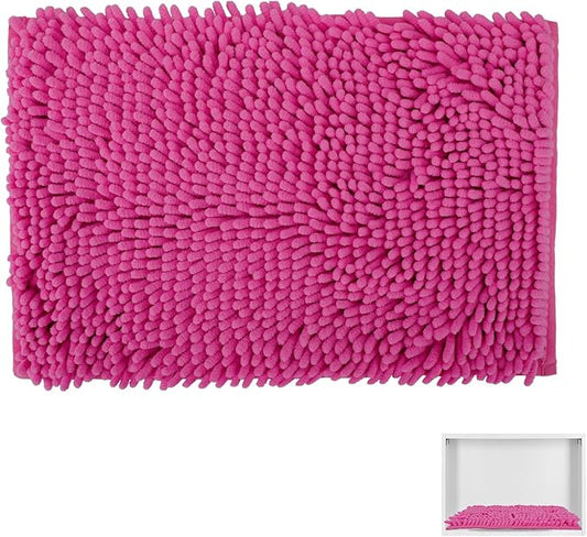 Locker Rug school girl rugs Carpet Chenille 100% Microfiber Locker Carpet with Non Skid Backing Locker Decorations (Rose Red, 11.5X17.5) - LeafyLoom