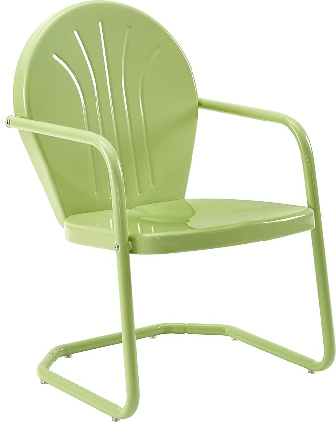 Crosley Furniture KO10004KL Griffith 3-Piece Retro Metal Outdoor Seating Set with 2 Chairs and Side Table, Key Lime - LeafyLoom