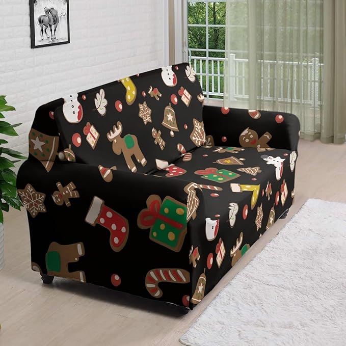 FKELYI Christmas Decorations Indoor Furniture Protector Easy Going Stretch Sofa Slipcover Non-Slip Sofa Slipcovers Washable Sofa Couch Cover L FKELYI