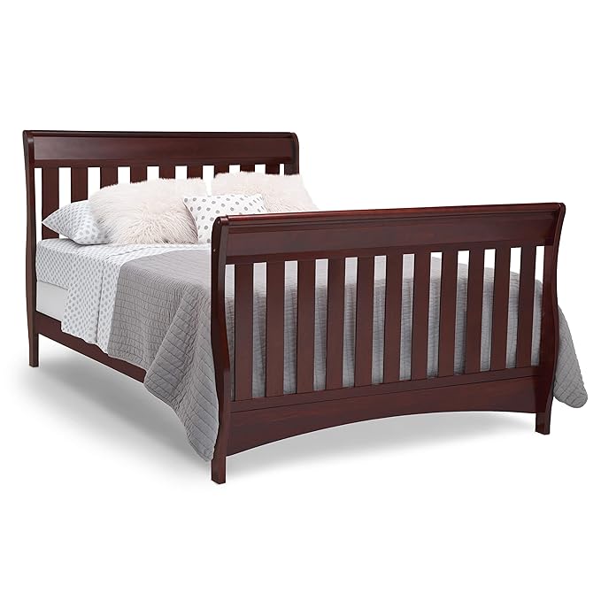 Delta Children Bentley S Series 4-in-1 Convertible Baby Crib, Black Cherry Espresso - LeafyLoom