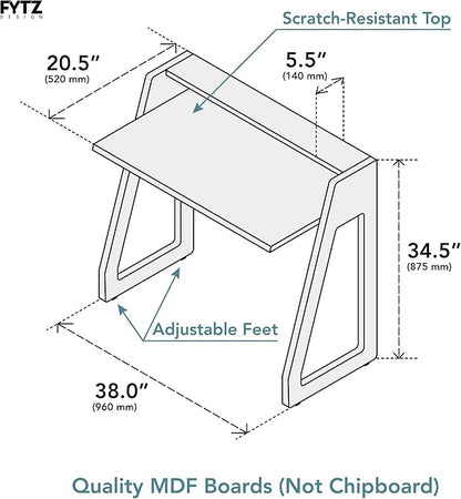 Computer Desk for Bedroom, Office & Small Spaces - Writing Desk Ideal for Students, Kids, Adults - Modern Design Compact Desk with Display Shelf - LeafyLoom