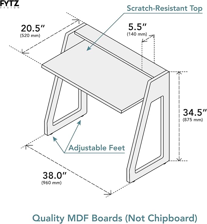 Computer Desk for Bedroom, Office & Small Spaces - Writing Desk Ideal for Students, Kids, Adults - Modern Design Compact Desk with Display Shelf - LeafyLoom