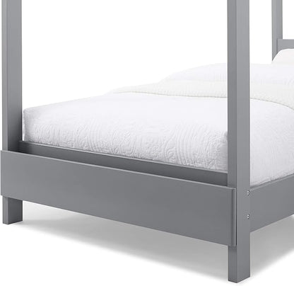 Delta Children Poppy House Wood Twin Bed, Platform Bed - No Box Spring Needed, Grey - LeafyLoom