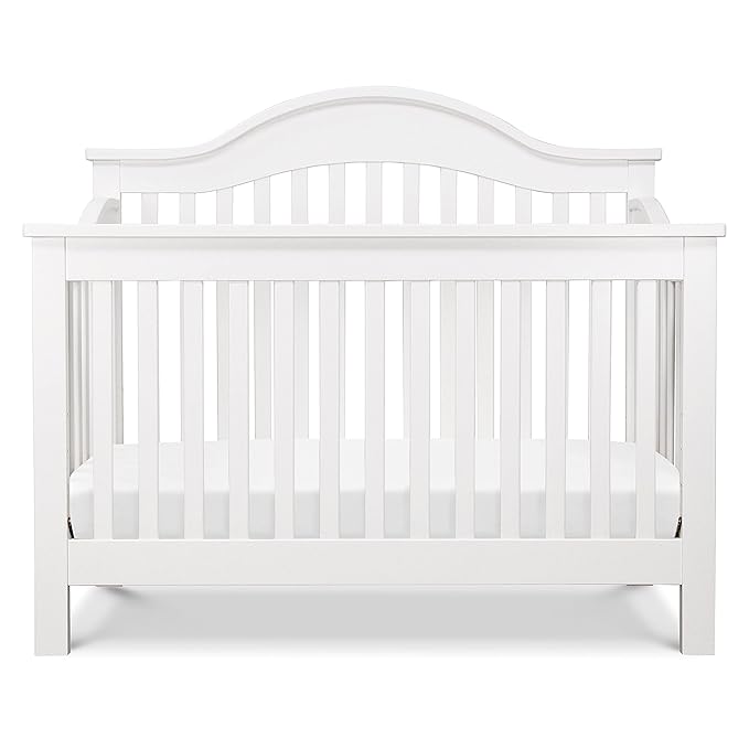 DaVinci Jayden 4-in-1 Convertible Crib in White, Greenguard Gold Certified - LeafyLoom