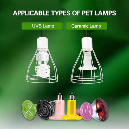 Simple Deluxe Clamp Lamp Light with Steel Cage Wire Grillup to 250W E26 Socket (No Bulb Included), 6' Cord, 2 Pack - LeafyLoom