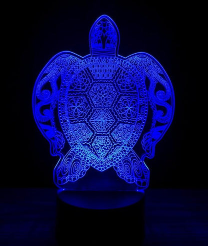 3D Optical Illusion LED Night Light ,Acrylic Boy Girl Kids Baby Sleep Desk Lamp Touch Control 7 Color Change USB Powered for Home Decorations or Holiday Gifts (Sea Turtle) - LeafyLoom