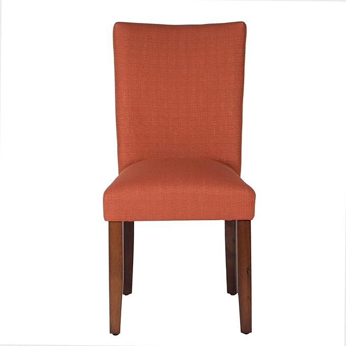 HomePop Parsons Classic Upholstered Accent Dining Chair, Single Pack, Orange - LeafyLoom