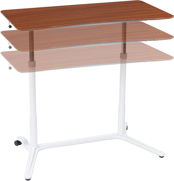 Calico Designs 51231 Sierra Height Adjustable Desk, White/Cherry, 37.5 Inch - LeafyLoom