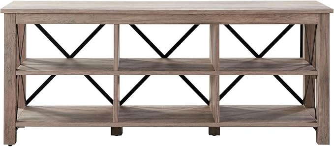 Henn&Hart Rectangular TV Stand for TV's up to 65" in Gray Oak, TV Stands for the Living Room - LeafyLoom