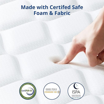 Queen Mattress,10 Inch Hybrid Mattress in a Box, Gel Memory Foam Mattress, Individually Wrapped Pocket Coils Innerspring Mattress, Motion Isolation, Medium Firm, Soft & Breathable Knitted Fabric - LeafyLoom