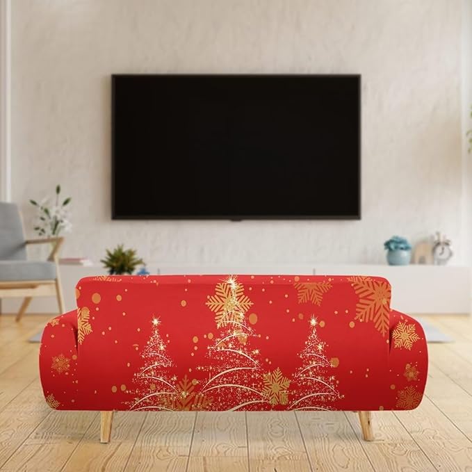 FKELYI Easy Going Stretch Sofa Slipcover Christmas Tree Sofa Couch Cover Washable Sofa Slipcovers Comfortable Furniture Protector XL FKELYI