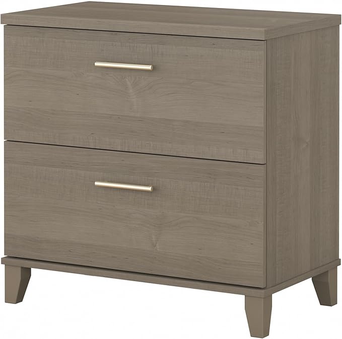 Bush Somerset Lateral File Cabinet, Ash Gray (WC81680) - LeafyLoom