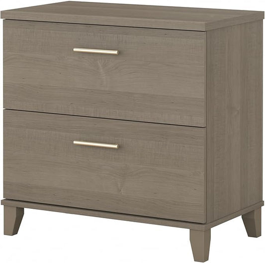 Bush Somerset Lateral File Cabinet, Ash Gray (WC81680) - LeafyLoom