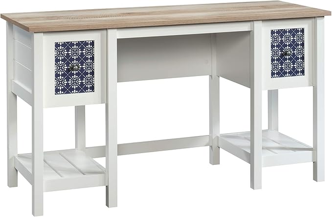 Sauder Cottage Road Desk, Soft White finish - LeafyLoom