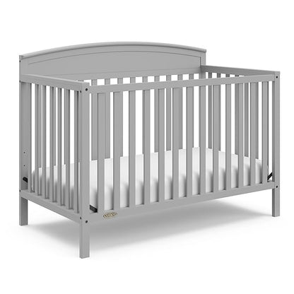 Graco Benton 5-in-1 Convertible Crib (Pebble Gray) – GREENGUARD Gold Certified, Converts from Baby Crib to Toddler Bed, Daybed and Full-Size Bed, Fits Standard Full-Size Crib Mattress - LeafyLoom