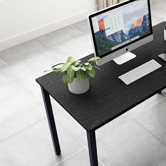 soges 47 inches Desk Computer Desk Home Office Table Writing Desk Study Table Computer Workstations Black GCP2AC3-120BK - LeafyLoom