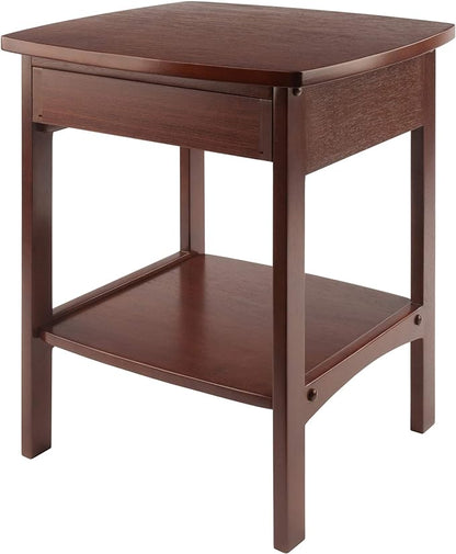 Winsome Basics Solid Wood End Table Nightstand - LeafyLoom