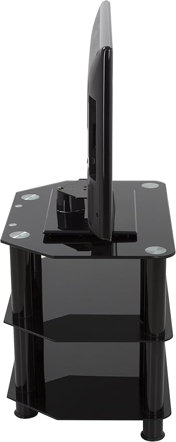 AVF Steel TV Stand with Cable Management for up to 32" TVs in Black - LeafyLoom