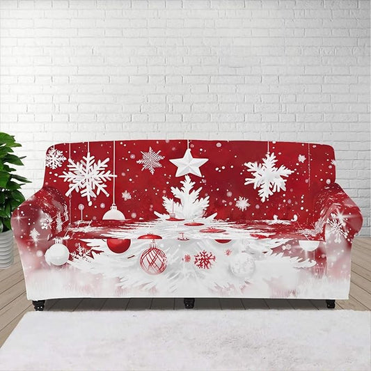 FKELYI Christmas Tree Sofa Furniture Protector Easy Going Stretch Sofa Slipcover Non-Slip Sofa Couch Cover Washable Sofa Slipcovers L FKELYI