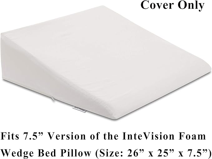 InteVision 400 Thread Count, 100% Egyptian Cotton Pillowcase. Designed to Fit The 7.5" version of The InteVision Foam Wedge Bed Pillow (26" x 25" x 7.5") - LeafyLoom