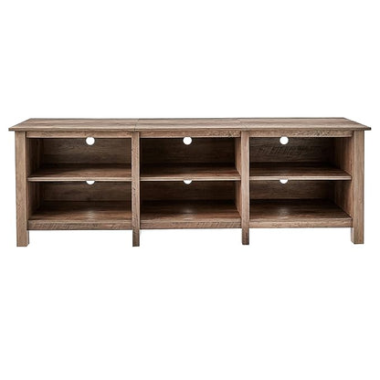 Rockpoint 70inch TV Stand Storage Media Console Entertainment Center, Rustic Oak - LeafyLoom