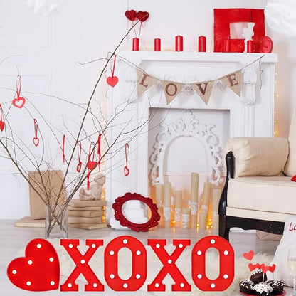 VIHOSE Valentine's Day LED Letter Lights Sign Table Decoration Light up Letters Battery Powered Letter for Home Bars Party Bedroom Tabletop Decoration Valentine's Gift VIHOSE