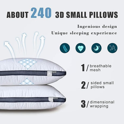 Pillows for Sleeping (2-Pack), Luxury Hotel Pillows Queen Size Set of 2,Bed Pillows for Side and Back Sleeper (Queen) - LeafyLoom