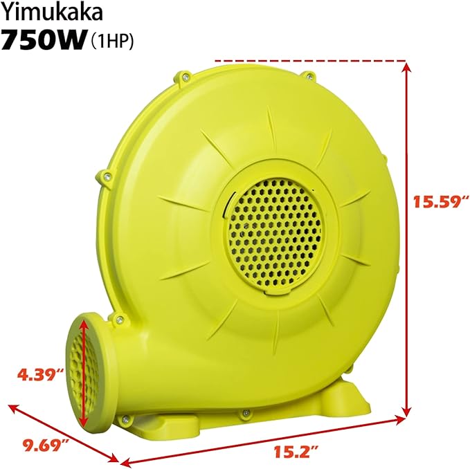 750W(1HP) Blower, Commercial Inflatable Bounce Blower, Ideal for Inflatable Bounce Houses, Bouncy Castles （UL Certification） - LeafyLoom