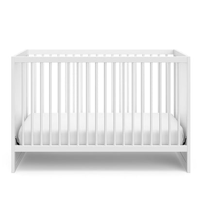 Storkcraft Calabasas 3-in-1 Convertible Crib (White) – GREENGUARD Gold Certified, Fits Standard Crib Mattress, Converts to Toddler Bed, Modern Style, Easy 30-Minute Assembly - LeafyLoom