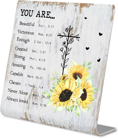 Christian office decor for Men Prayer Room Decor for Office Desk Scripture Motivational Birthday Gifts for Her, Mom,Sister, Friends, Coworker Birthday Gifts for Women Catholic XUV03 - LeafyLoom