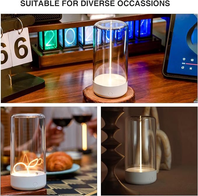 Mini Minimalist Table Lamp Cordless LED Desk Lamp Rechargeable Modern Night Lights Portable Nightstand Lamps Unique Ambient Light Mood Lighting for Bedroom, Beside, Nursery - LeafyLoom