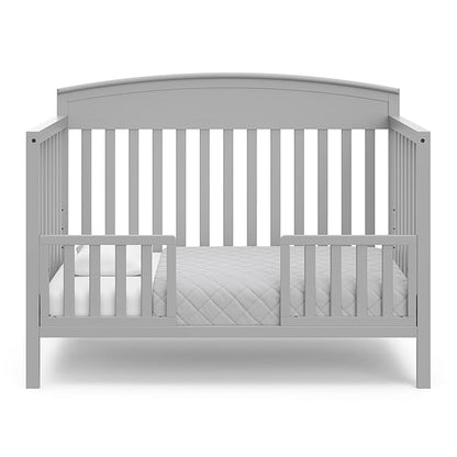 Graco Benton 5-in-1 Convertible Crib (Pebble Gray) – GREENGUARD Gold Certified, Converts from Baby Crib to Toddler Bed, Daybed and Full-Size Bed, Fits Standard Full-Size Crib Mattress - LeafyLoom