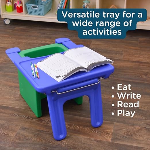 Children's Factory Edutray Kids Desk | Converts Cube Chair to Childrens Desk | Space-Saving Toddlers Desk Chair Converter | Homeschool & Classroom Study Desk for Kids | Safe, Durable, & Easy to Clean - LeafyLoom