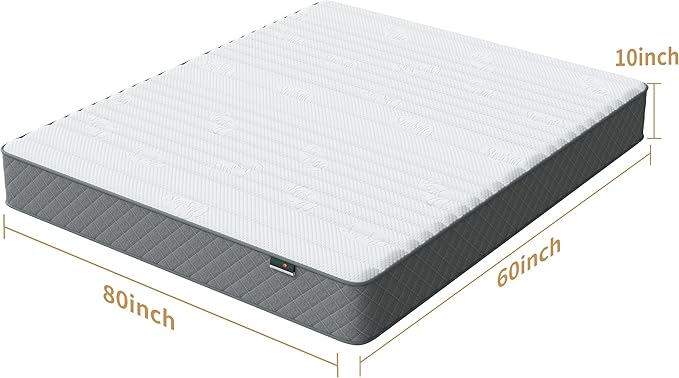 Mattress Queen Size, 10 Inch Memory Foam Firm Queen Mattress Size with Hybrid Queen Bed Mattress in a Box Pressure Relief & Supportive Queen Size Mattress - LeafyLoom