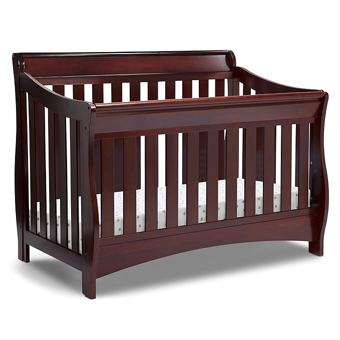 Delta Children Bentley S Series 4-in-1 Convertible Baby Crib, Black Cherry Espresso - LeafyLoom