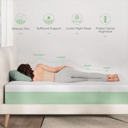 Novilla Mattress XL Twin Size,12 Inch Gel Memory Foam Mattress in a Box for Cool Night & Motion Isolation,Medium Firm Feel Bed Mattress,Bliss - LeafyLoom