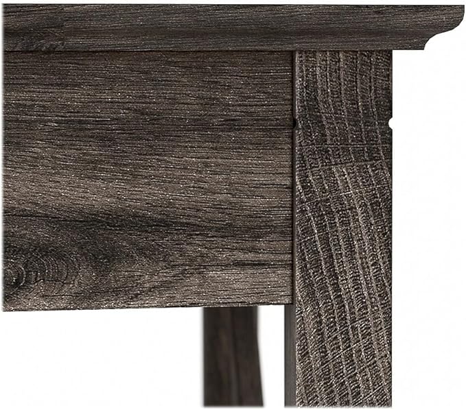 Bush Furniture Key West 60W L Shaped Desk with 2 Drawer Mobile File Cabinet in Dark Gray Hickory - LeafyLoom