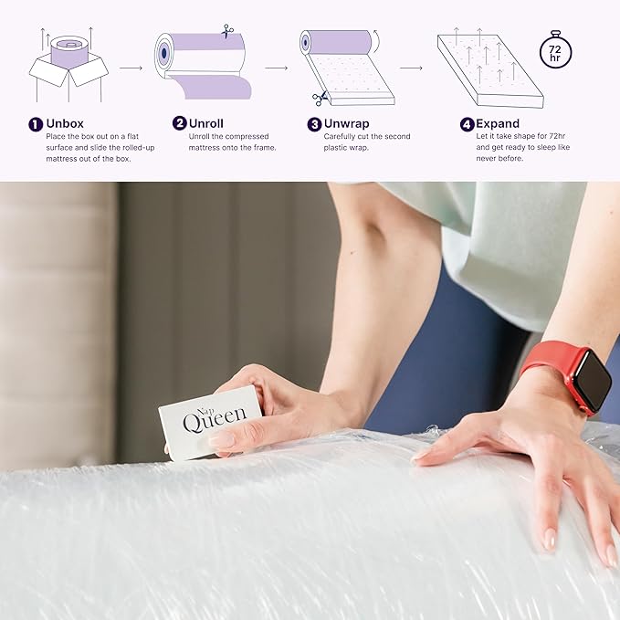 NapQueen Full Mattress, 6 Inch Elizabeth Cooling Gel Memory Foam Mattress, Full Bed Mattress in a Box, CertiPUR-US Certified, Medium Firm, Breathable Soft Fabric Cover - LeafyLoom