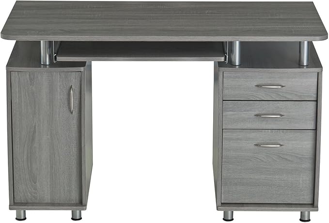 NicBex Laik-DW-00043-DX Desks, 47.5" W x 23.5" D x 30" H, Gray - LeafyLoom