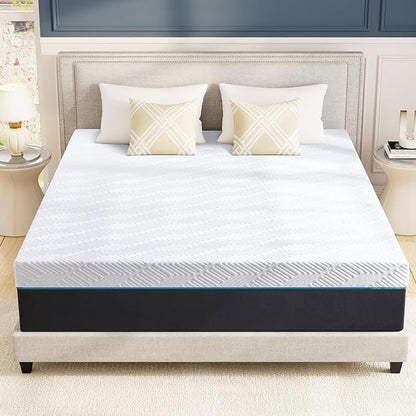 Firm Queen Size Mattress,12-Inch Queen Foam Mattress in Box,Edges Support for Sleep Supportive,60" X 80" X 12" - LeafyLoom