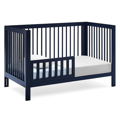 Delta Children babyGap Charlie 6-in-1 Convertible Crib + Brannan Bear Bookcase with Bins + Brannan Bear Wall Shelf with 4 Hooks, Navy (Bundle) - LeafyLoom