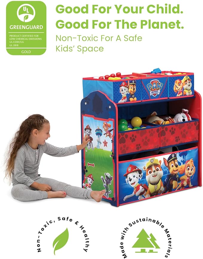 Delta Children Design & Store 6 Bin Toy Storage Organizer, Nick Jr. PAW Patrol - LeafyLoom