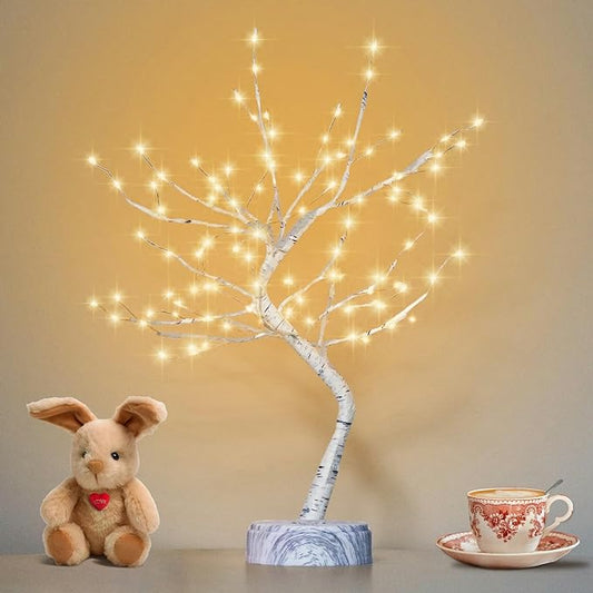 OTAVILEM Room Decor, 20" 108 LED Twinkling Tree Lamp, DIY Artificial Tree Lamp, Battery/USB Operated, Tabletop Bonsai Tree Light for Living Room Bedroom Christmas Home Gifts House Decor - LeafyLoom