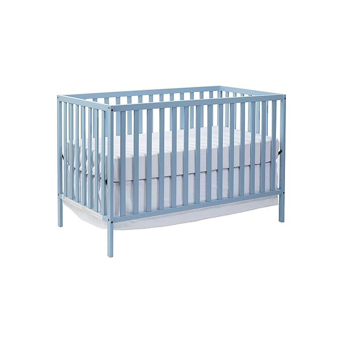 Suite Bebe Palmer 3 in 1 Convertible Crib - Quick Ship, Baby Blue - LeafyLoom