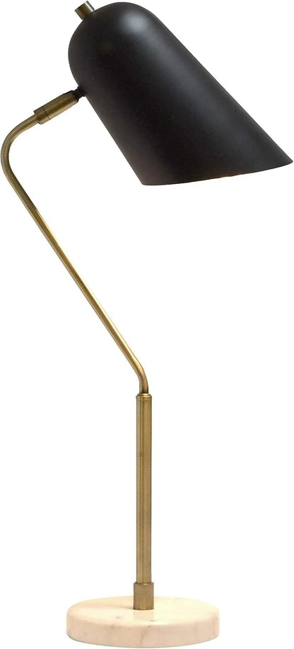 Elegant Designs LD1058-ABS Antique Brass and Marble Base Arched Desk Lamp - LeafyLoom