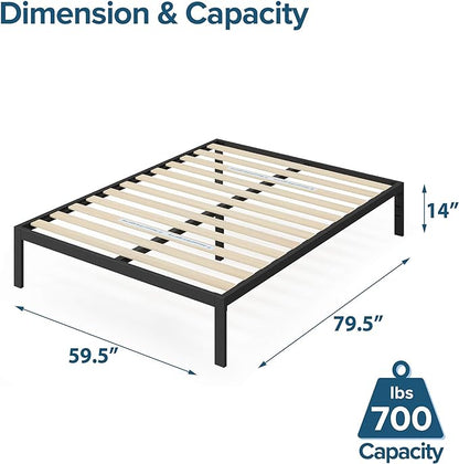 ZINUS 12 Inch Green Tea Cooling Gel Memory Foam Mattress and Mia Platform Bed Frame Set / Bed and Mattress Set / No Box Spring Needed / Mattress in a Box, Queen - LeafyLoom