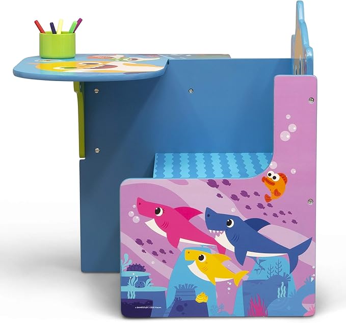 Baby Shark Chair Desk with Storage Bin - Ideal for Arts & Crafts, Snack Time, Homeschooling, Homework & More by Delta Children - LeafyLoom