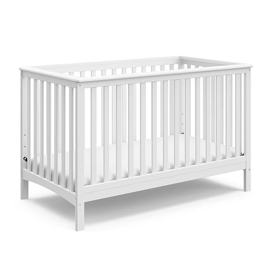 Storkcraft Hillcrest 4-in-1 Convertible Crib (White) - Converts to Daybed, Toddler Bed, and Full-Size Bed, Fits Standard Full-Size Crib Mattress, Adjustable Mattress Support Base - LeafyLoom